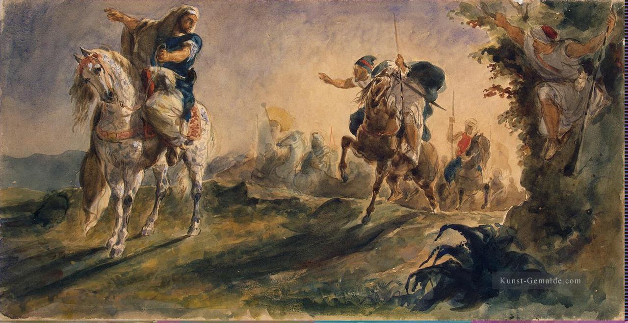Delacroix Eugene ZZZ Arabien Reiter auf Scouting Mission Ölgemälde